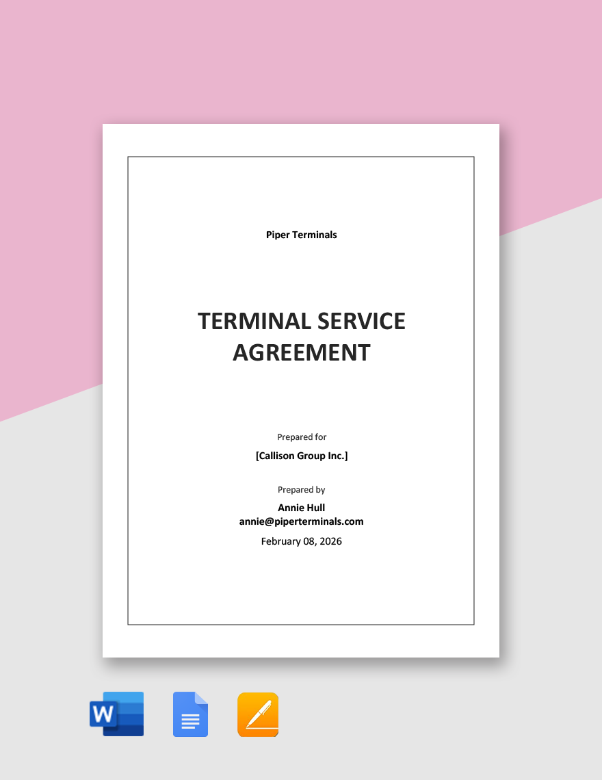 Terminal Service Agreement Template