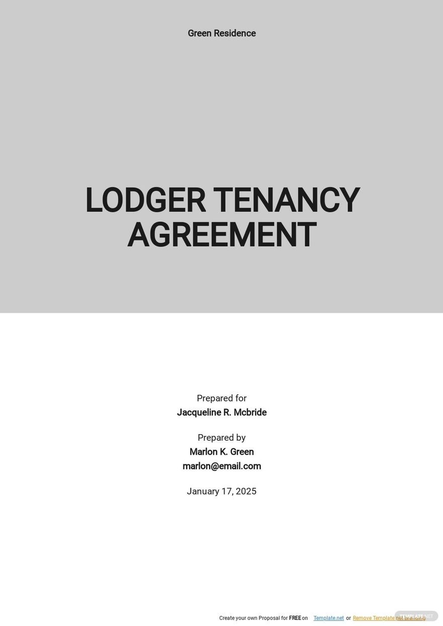 Lodger Tenancy Agreement Template  Template.net Intended For shelter lodger agreement template