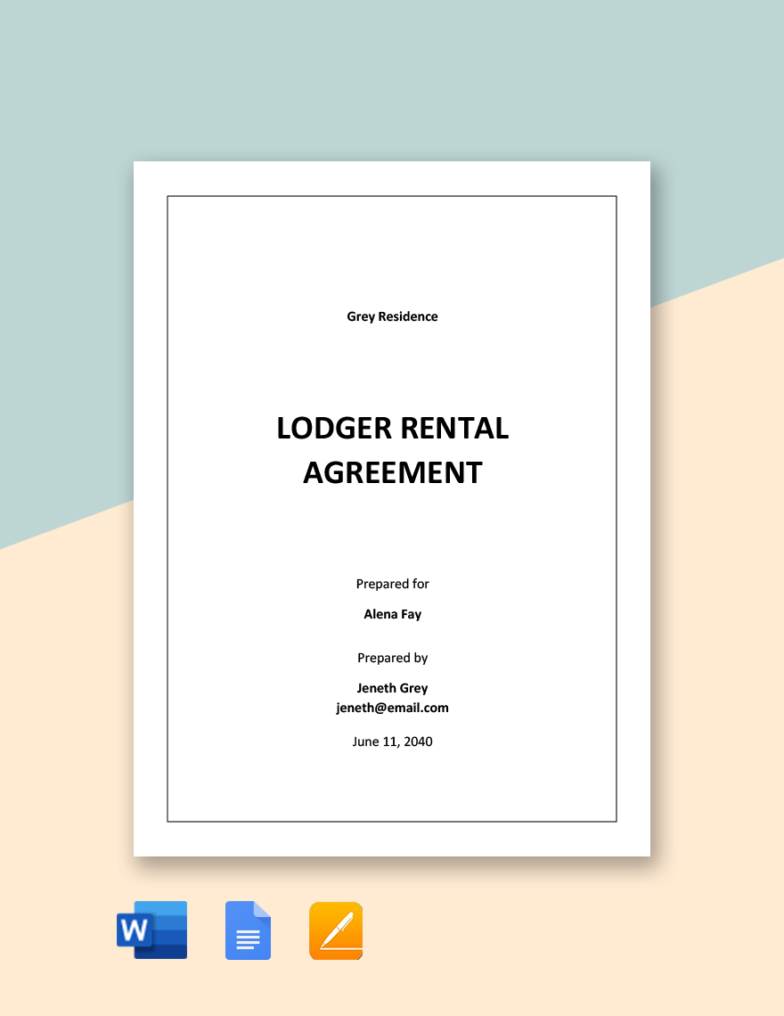 Lodger Tenancy Agreement Template