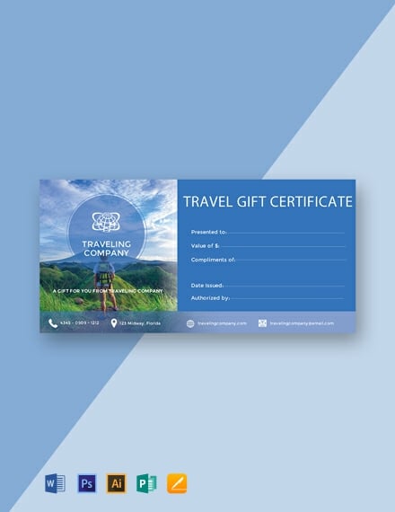free travel gift certificate template 440x570