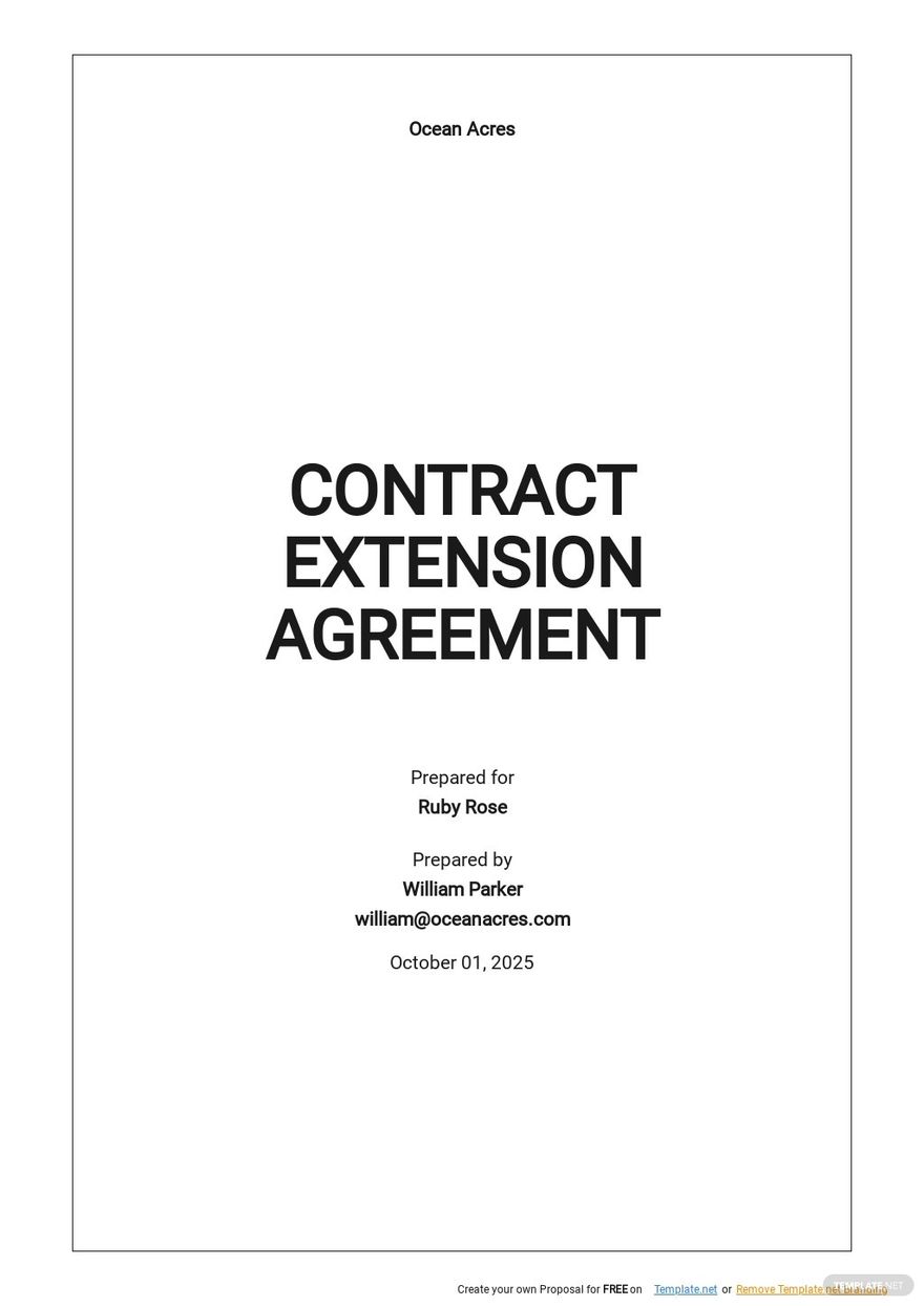 Free Simple Contract Extension Agreement Template Google Docs, Word