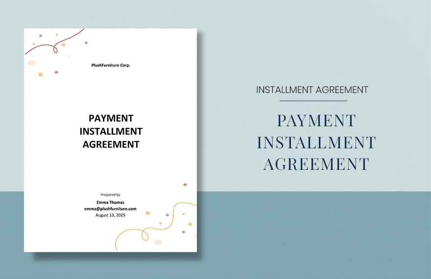 Payment Installment Agreement Template