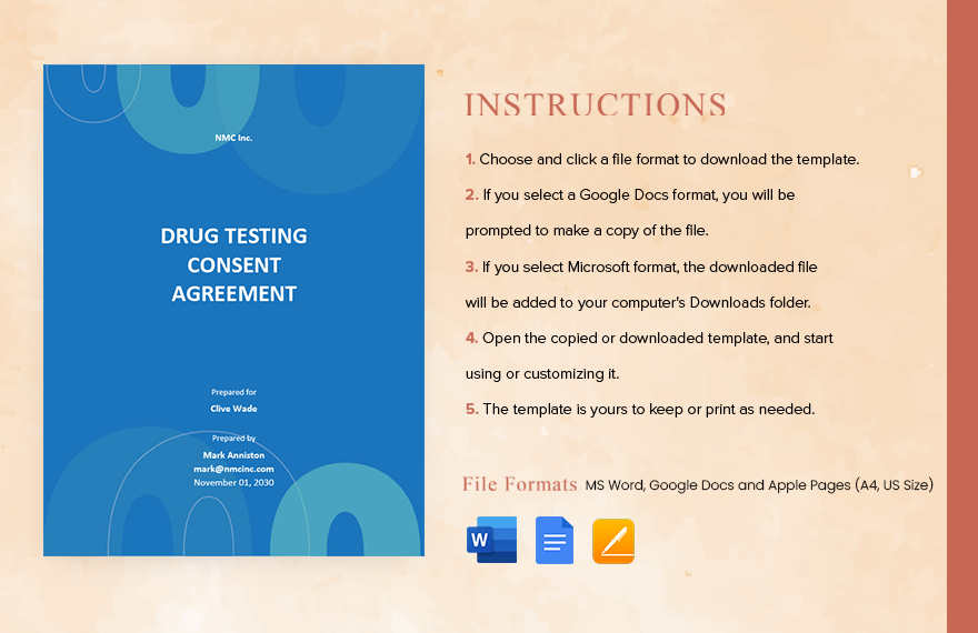 Sample Drug Testing Consent Agreement Template