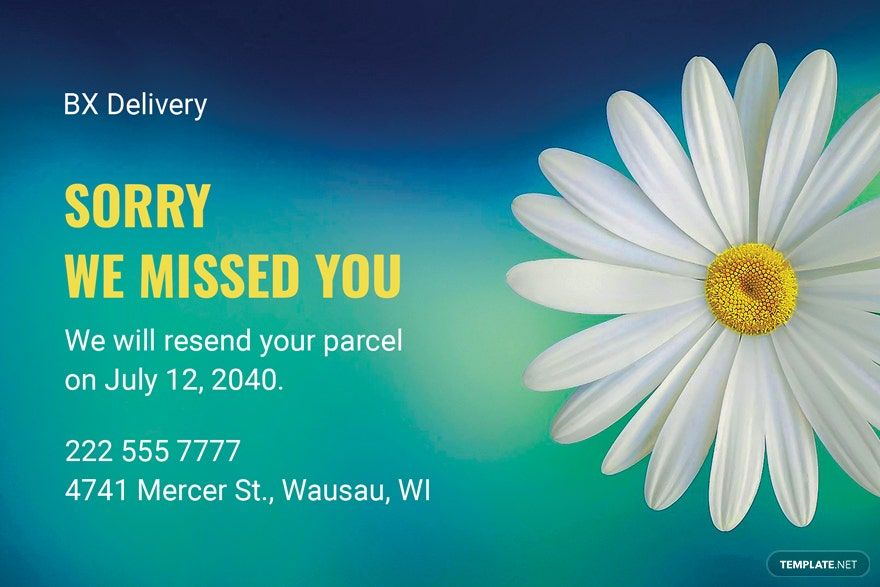 Sorry We Missed You Card Template Download In Word Google Docs PSD 