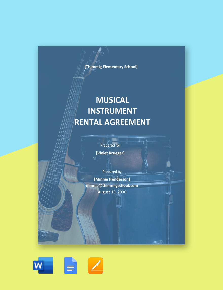 Musical Instrument Rental Agreement Template