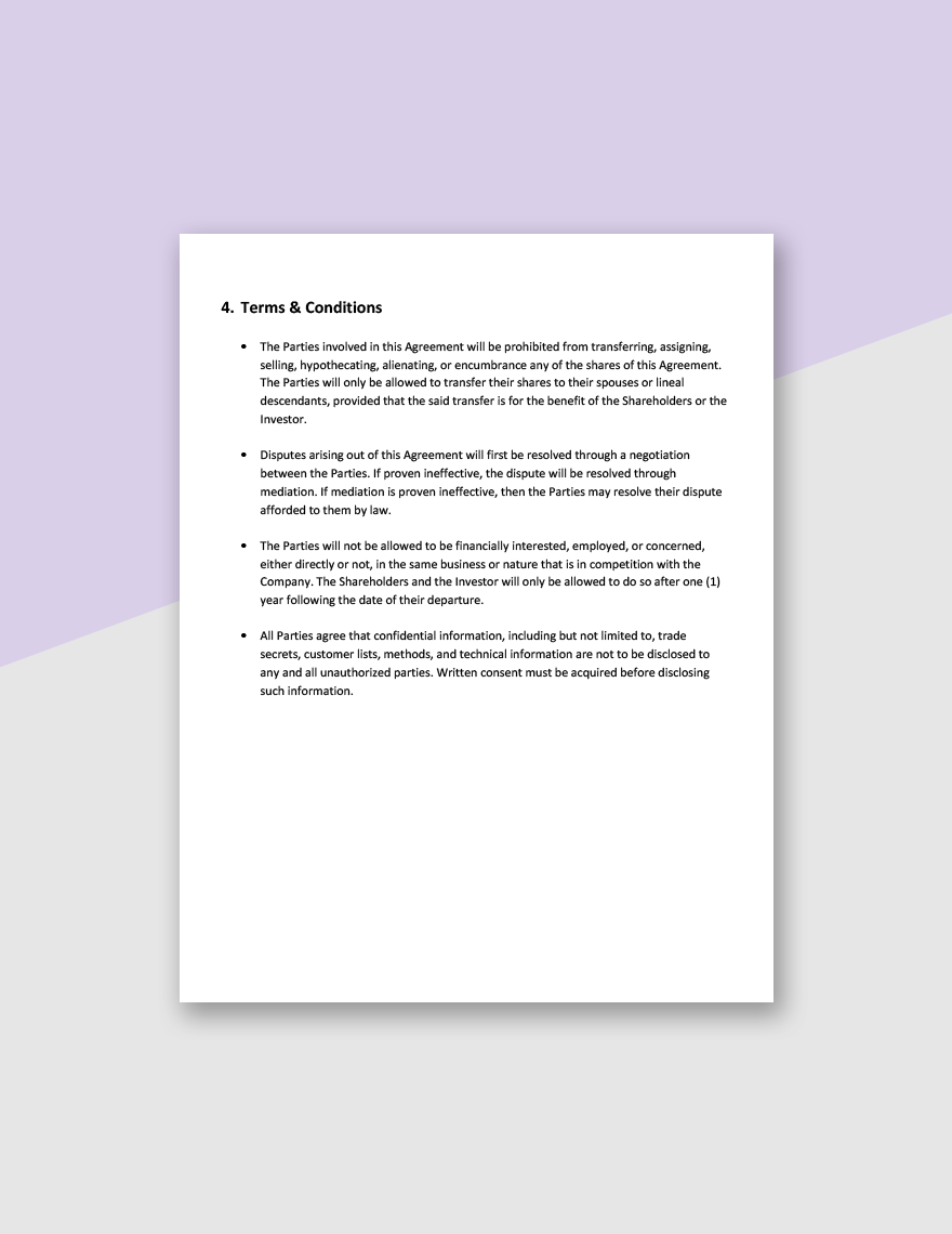 Real Estate Investor Agreement Template
