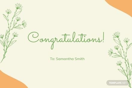 Floral Anytime Congratulations Card Template