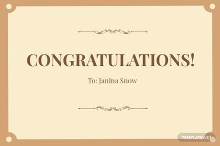 Classic Anytime Congratulations Card Template