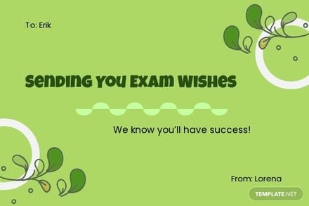 Best Of Luck For Exam Card Template