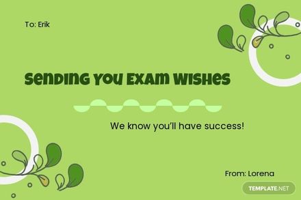 Good Luck For Exam Card Template - Google Docs, Illustrator, Word, PSD