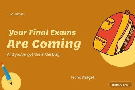 Good Luck For Your Exam Card Template