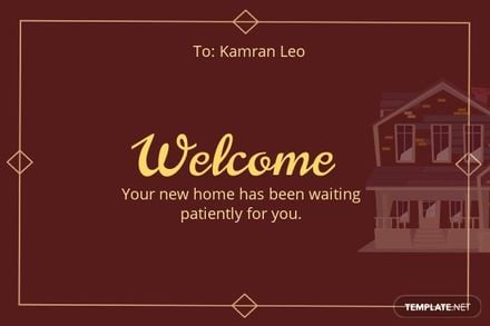 New Home Welcome Card Template