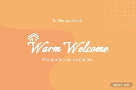New Home Warm Welcome Card Template