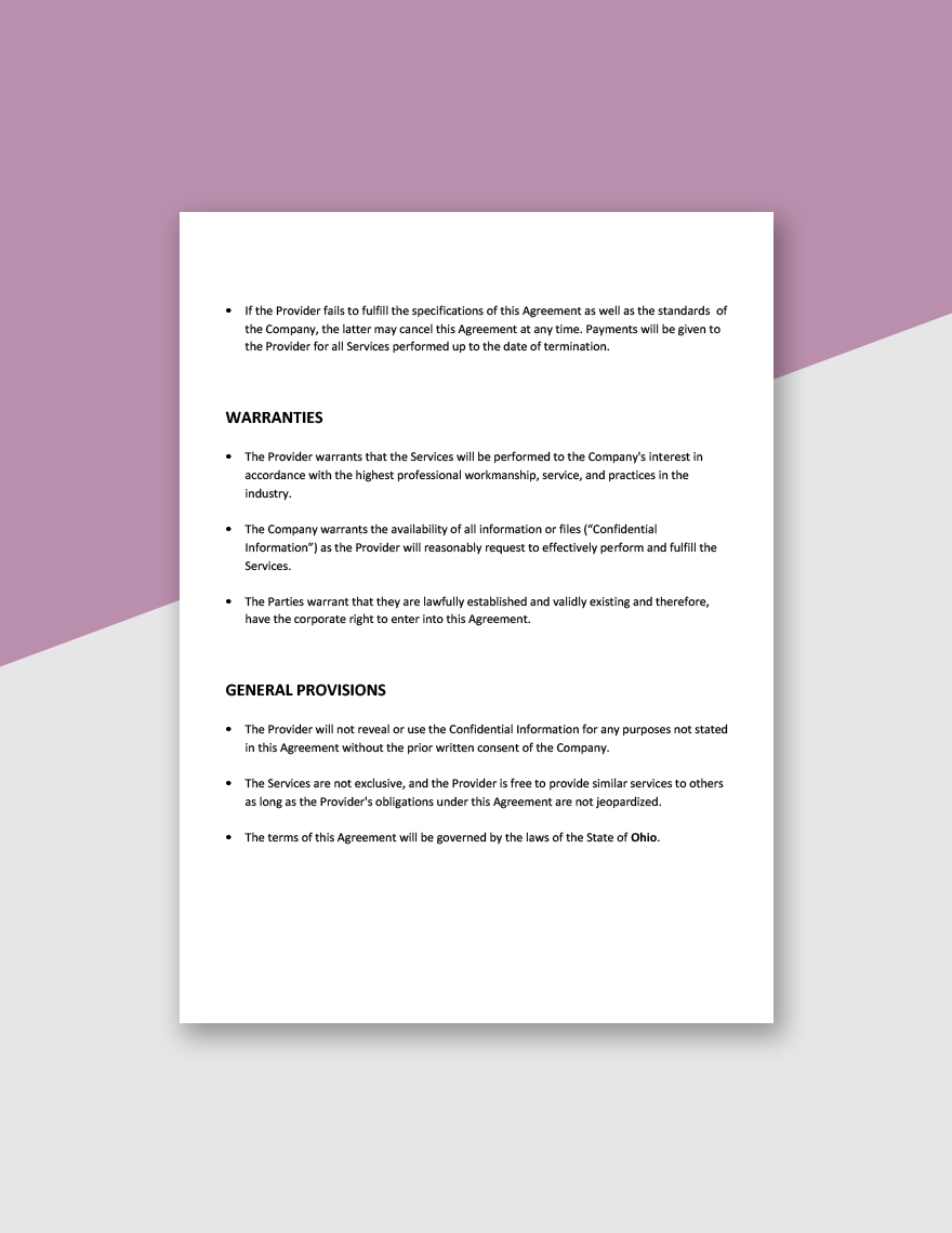 Corporate Services Agreement Template