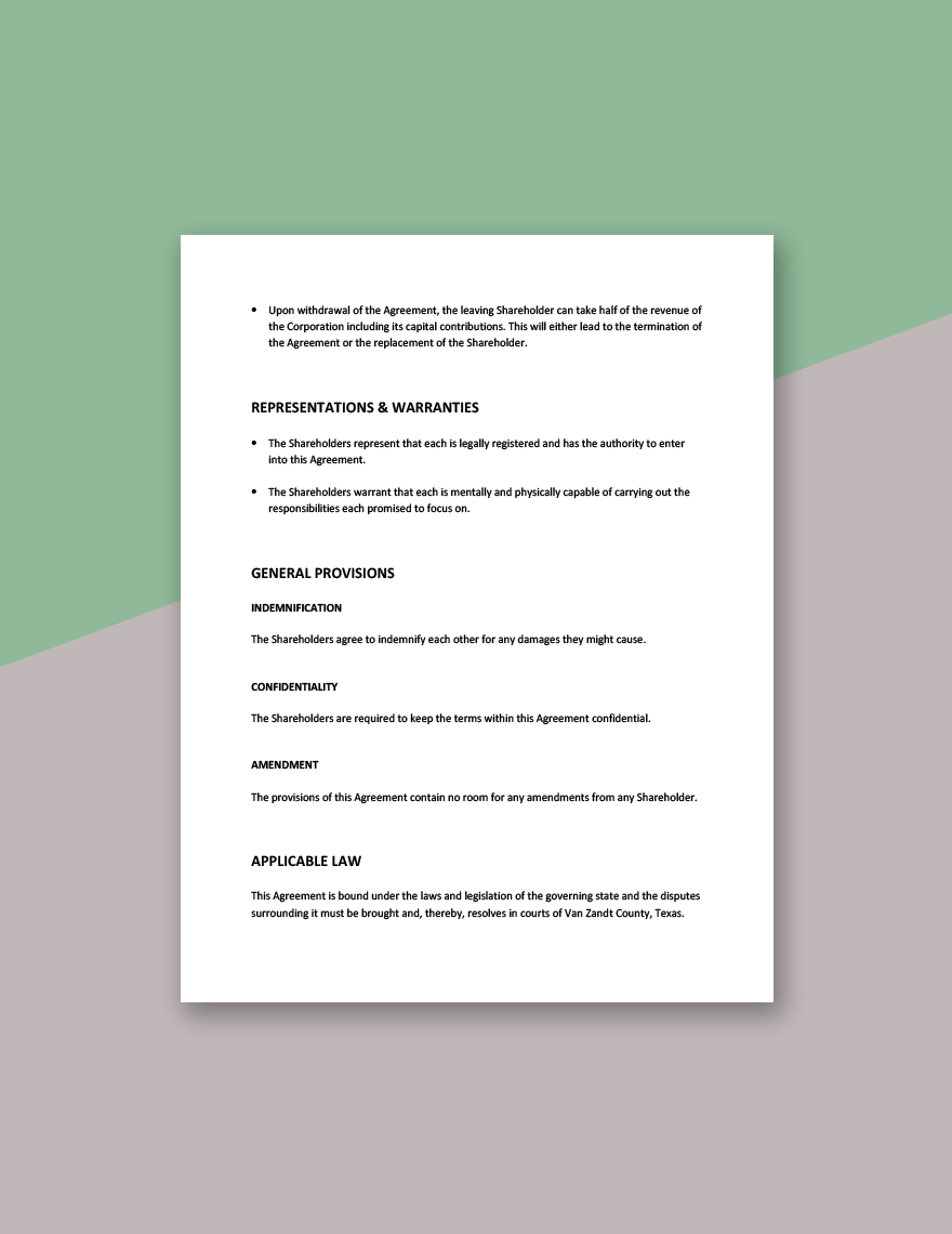Corporate Operating Agreement Template