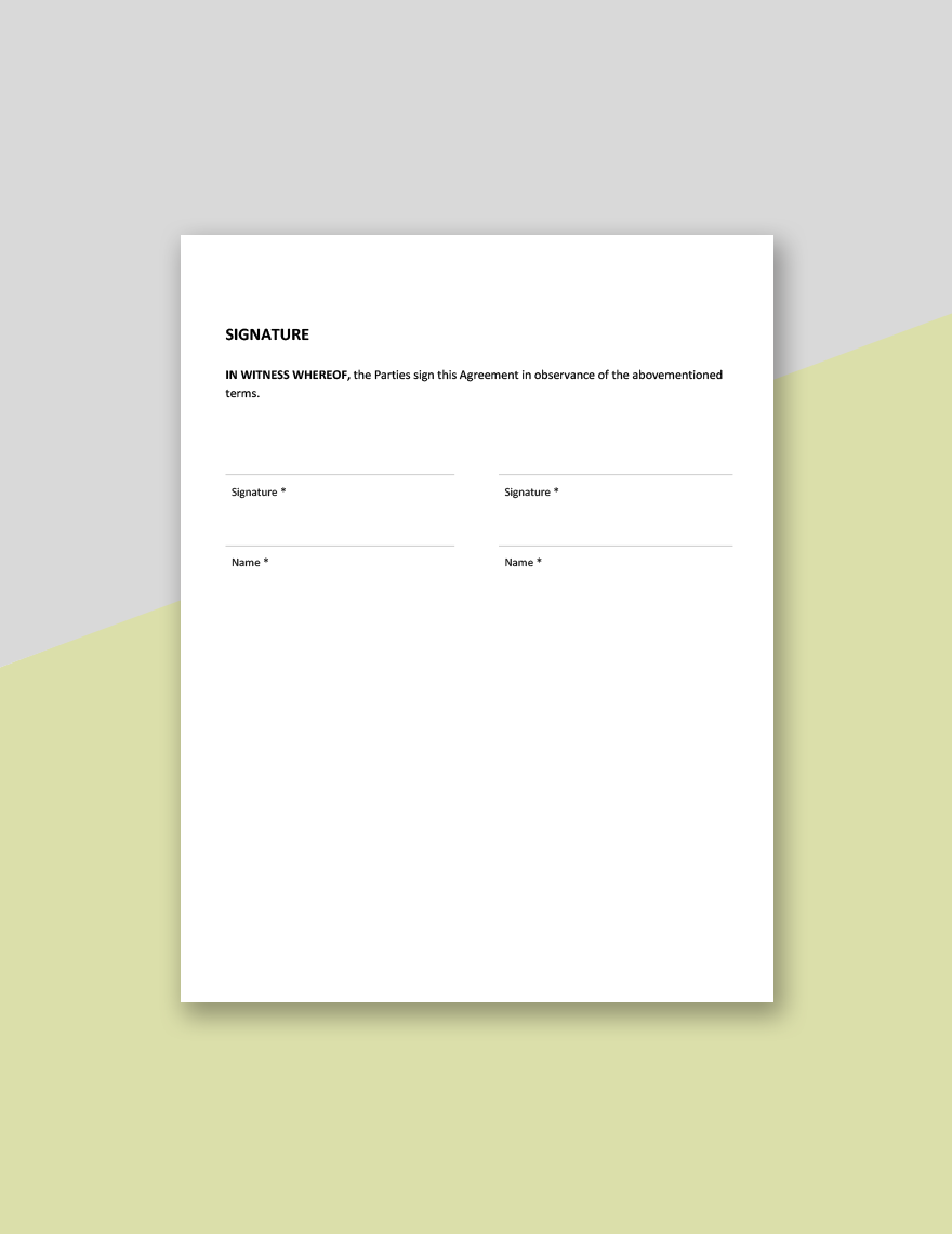 Investor Legal Agreement Template
