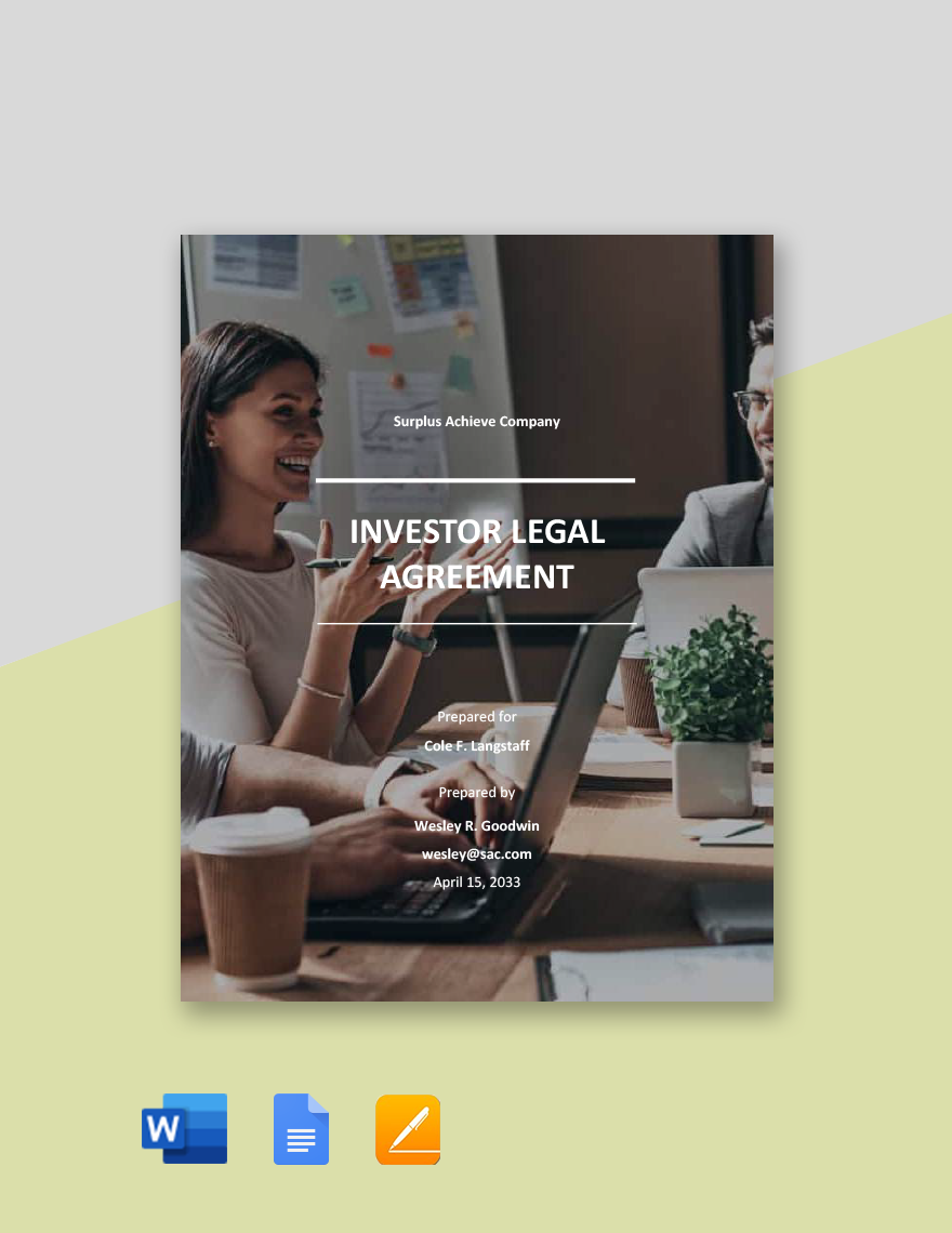 Investor Legal Agreement Template