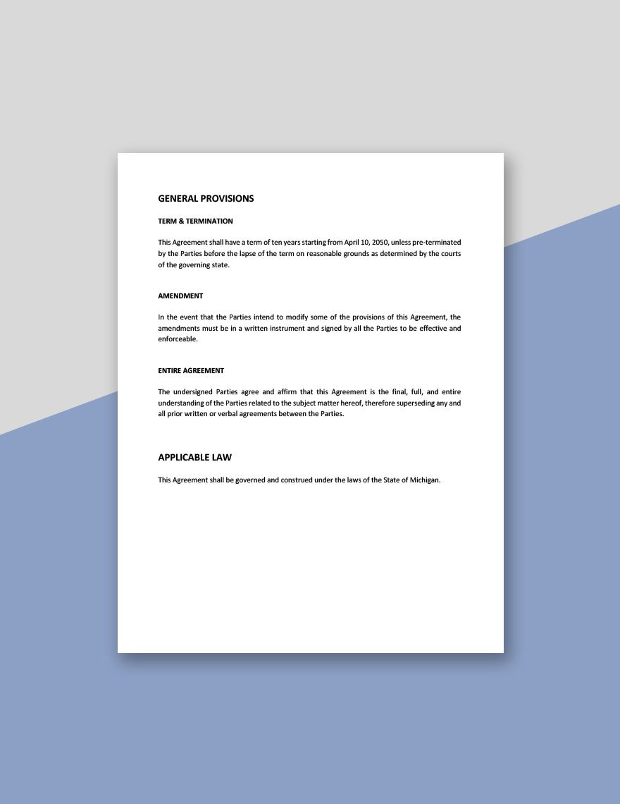 Corporate Agreement Template