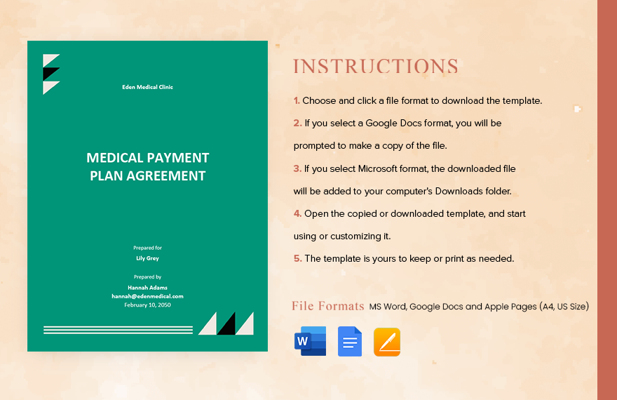 Medical (Patient) Payment Plan Agreement Template