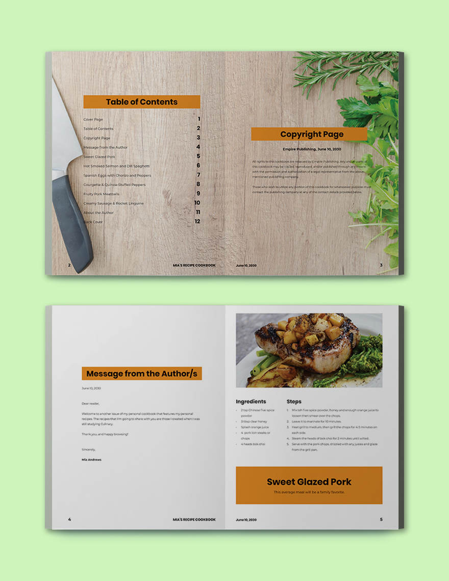 Creative Recipe Cookbook Template