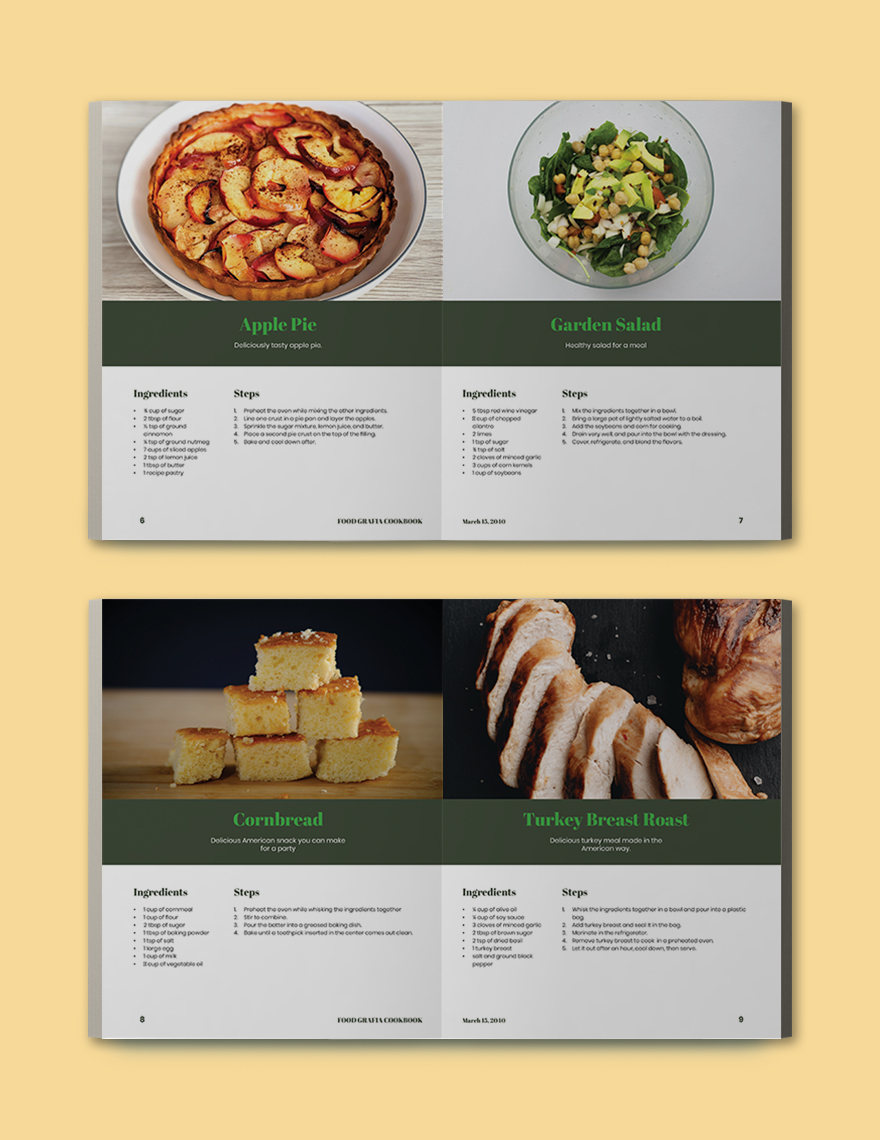 Simple Minimalistic Cookbook Template