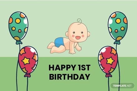 1st Birthday Card Template For Boy - Google Docs, Illustrator, Word, PSD,  Publisher 