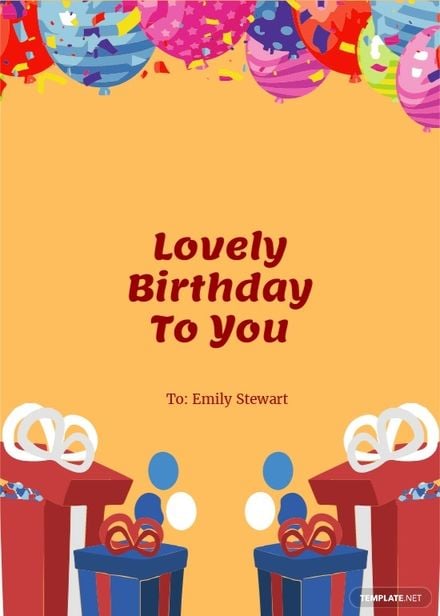 Personalized Birthday Card Template for Her