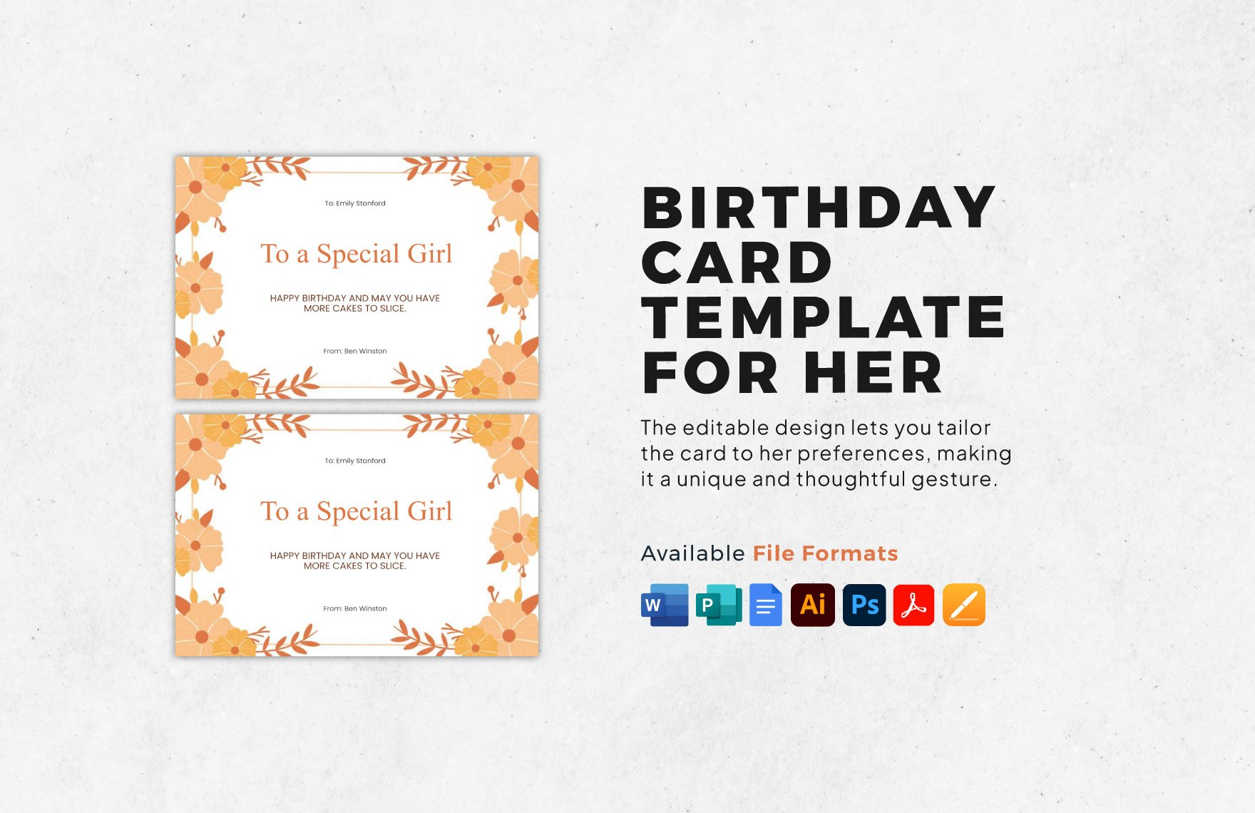 Birthday Card Template For Her