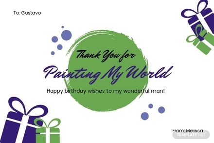 Watercolor Birthday Card Template For Him