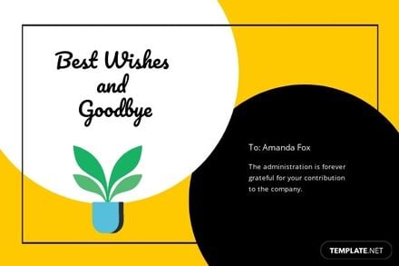 Simple Office Goodbye Card Template