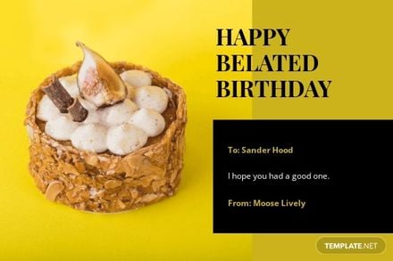 Modern Belated Birthday Card Template
