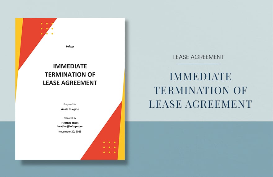 Immediate Termination Of Lease Agreement Template