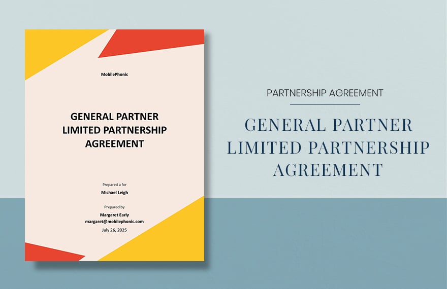 General Partner Limited Partnership Agreement Template