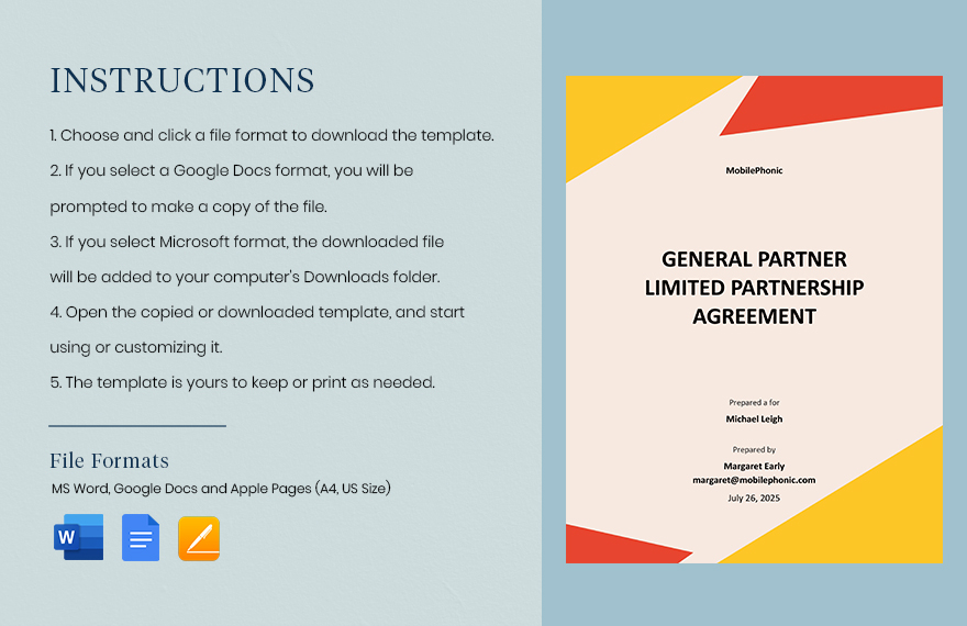 General Partner Limited Partnership Agreement Template