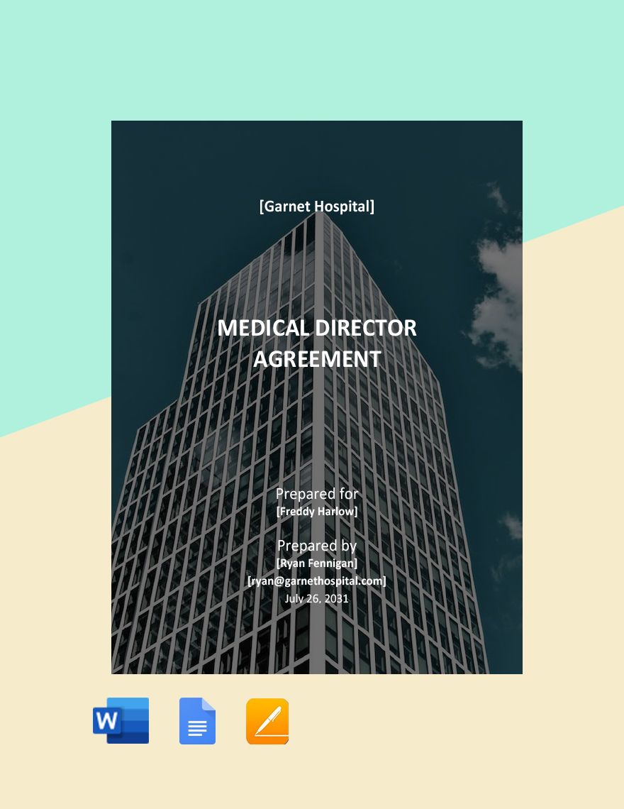 Medical Director Agreement Template in Word, Google Docs, Apple Pages