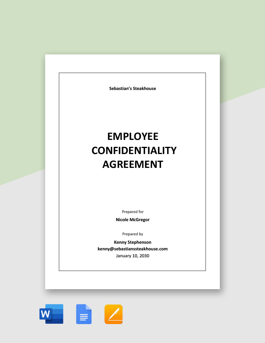Simple Employee Confidentiality Agreement Template
