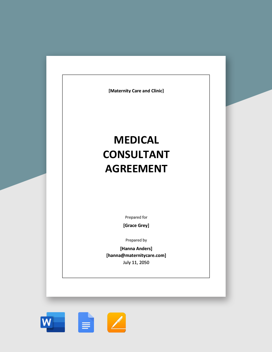 Medical Consultant Agreement Template