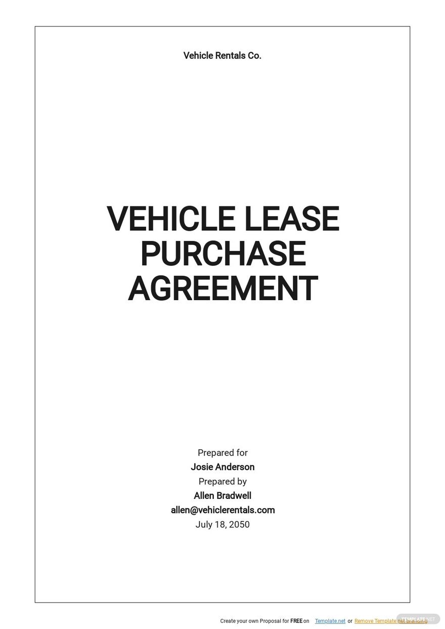 Vehicle Purchase Agreement Template - Google Docs, Word, Apple Pages ...