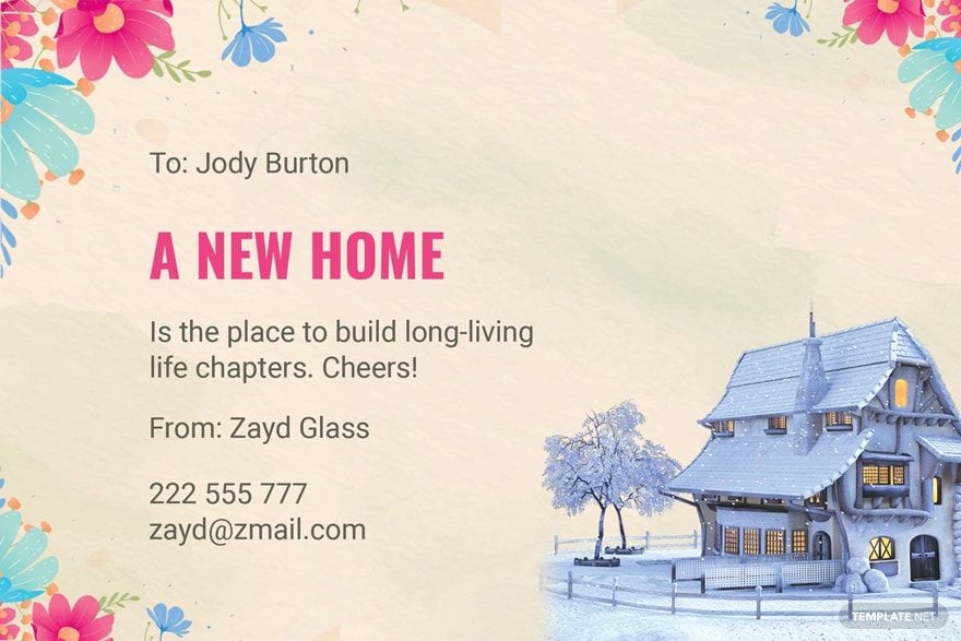 Floral New Home Card Template