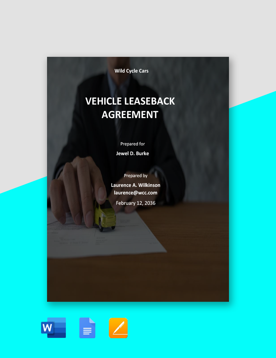 Vehicle Leaseback Agreement Template