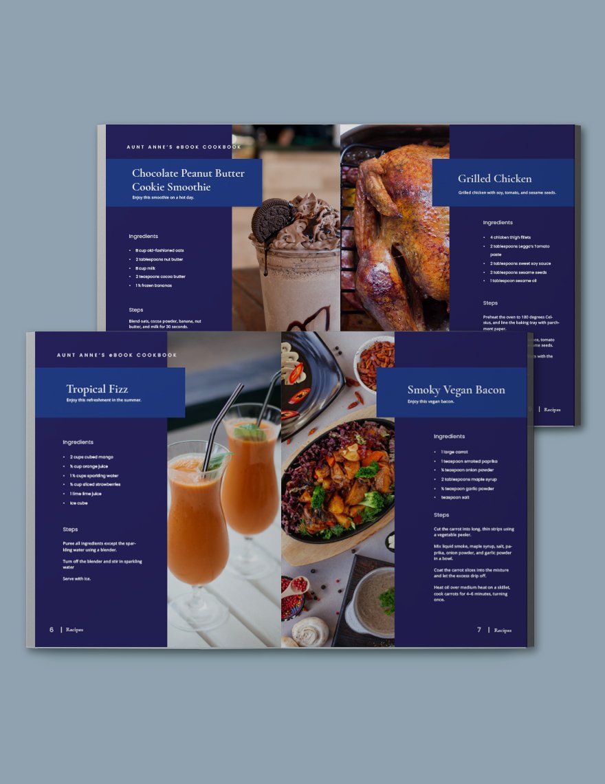 Editable Creative Ebook Cookbook Template