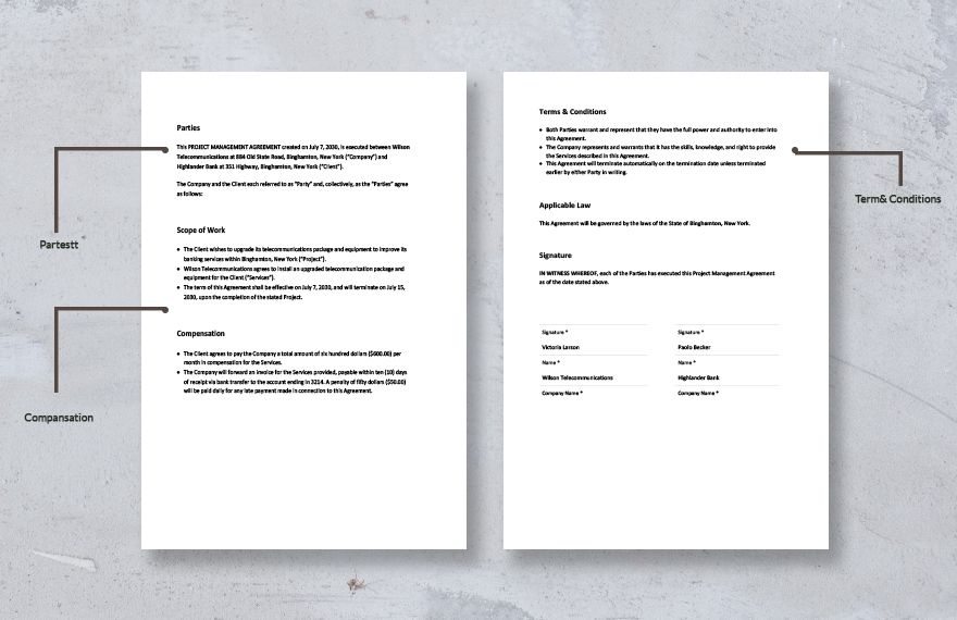 Sample Project Management Agreement Template Download in Word, Google