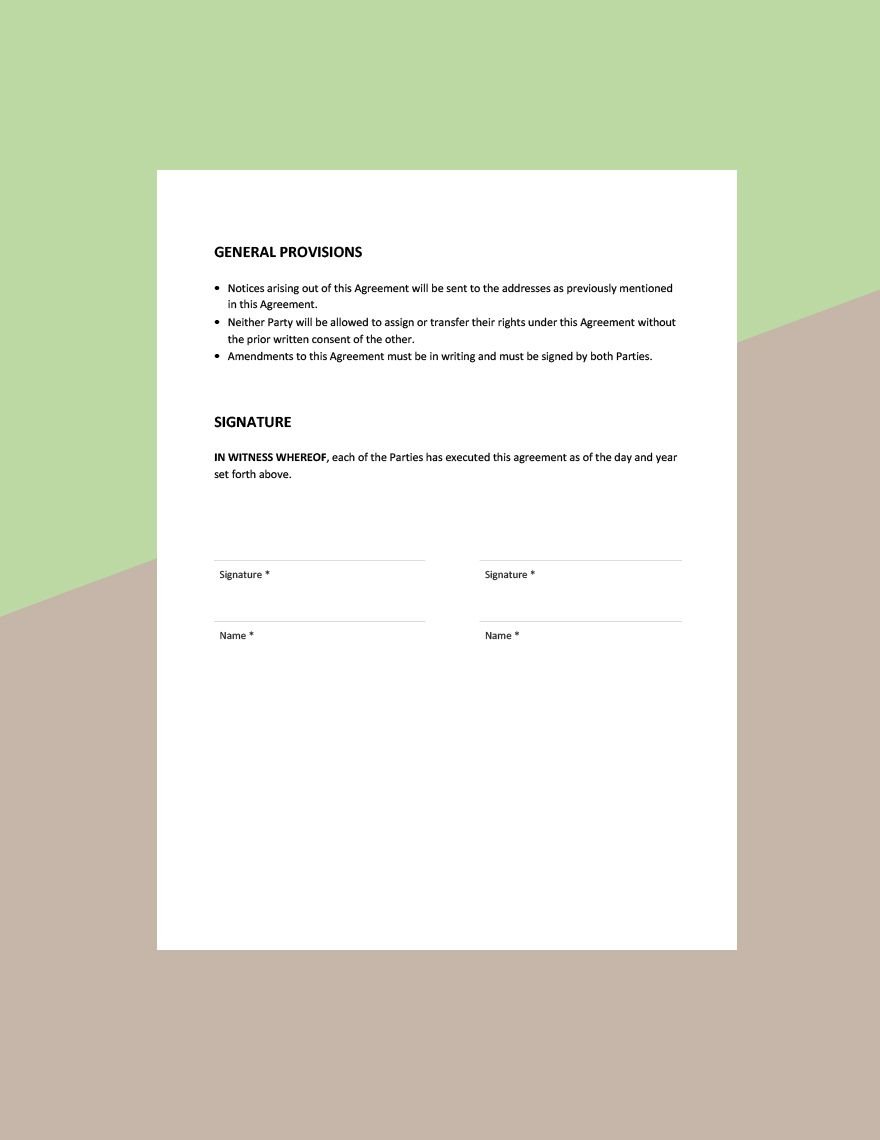 Business Ownership Agreement Template