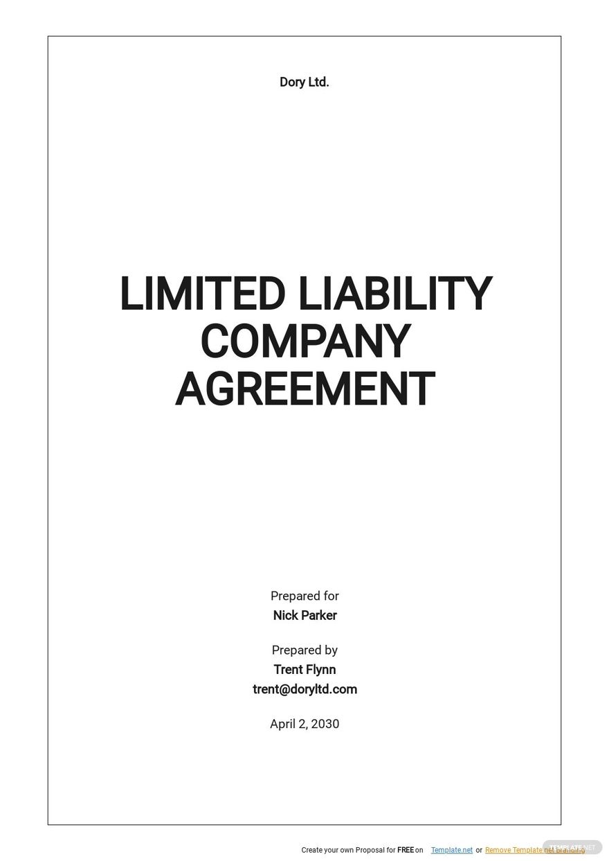 Limited Liability Company Agreement Template Google Docs, Word, Apple