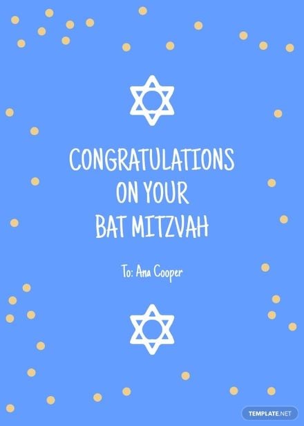 Bat Mitzvah Card Template
