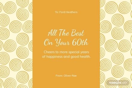 Happy 60th Birthday Card Template