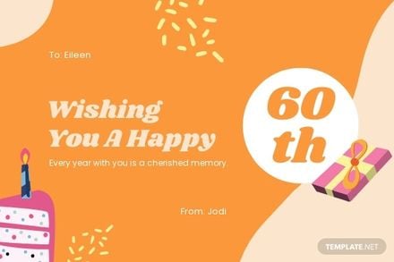 60th Birthday Card Template