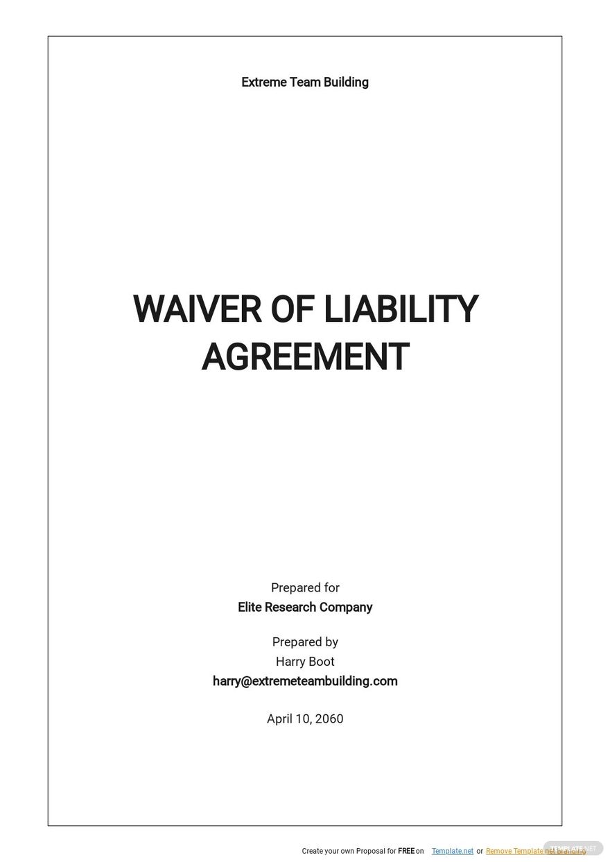 Release And Waiver Of Liability Agreement Template Google Docs, Word