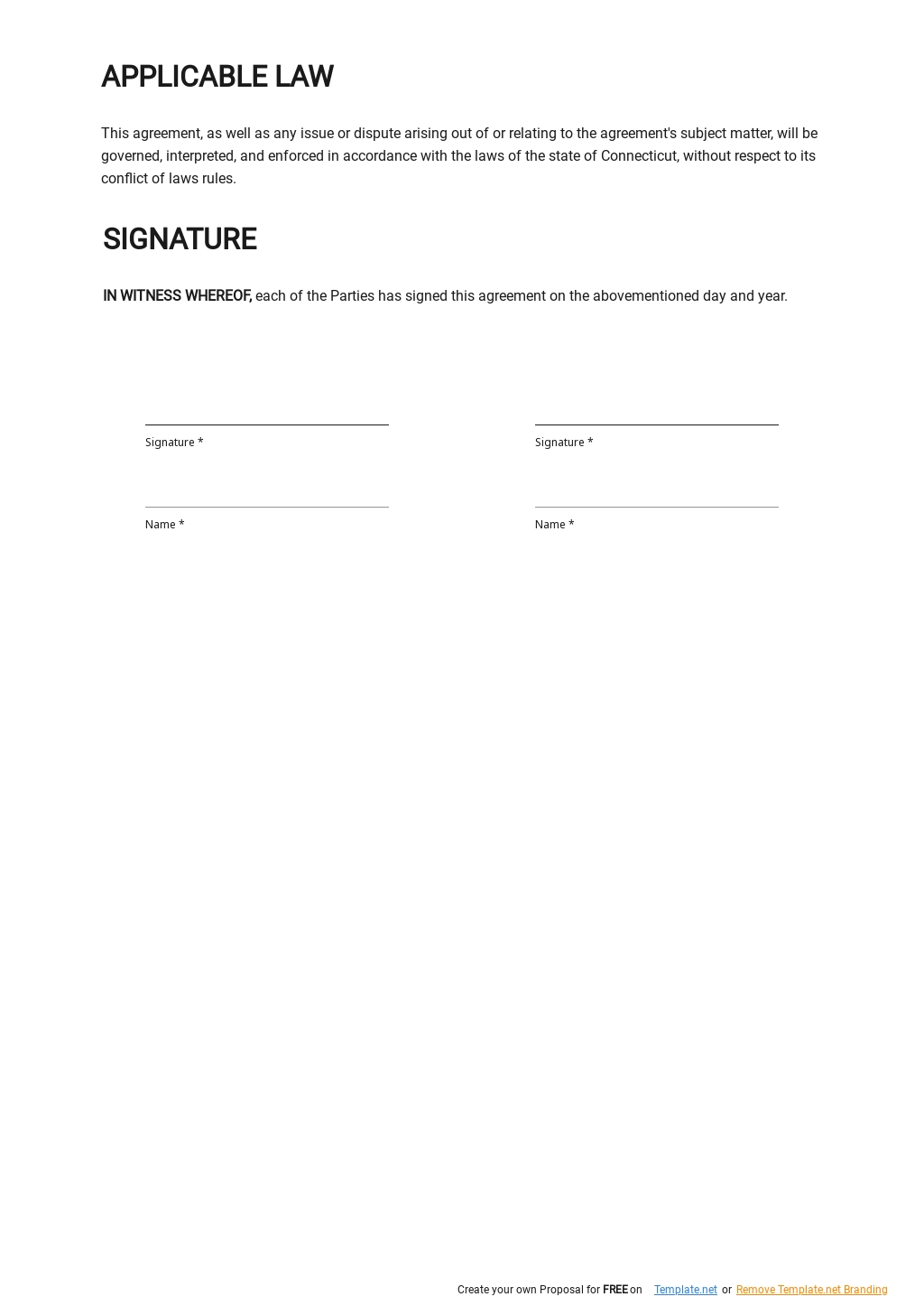 Software Project Agreement Template in Google Docs, Word