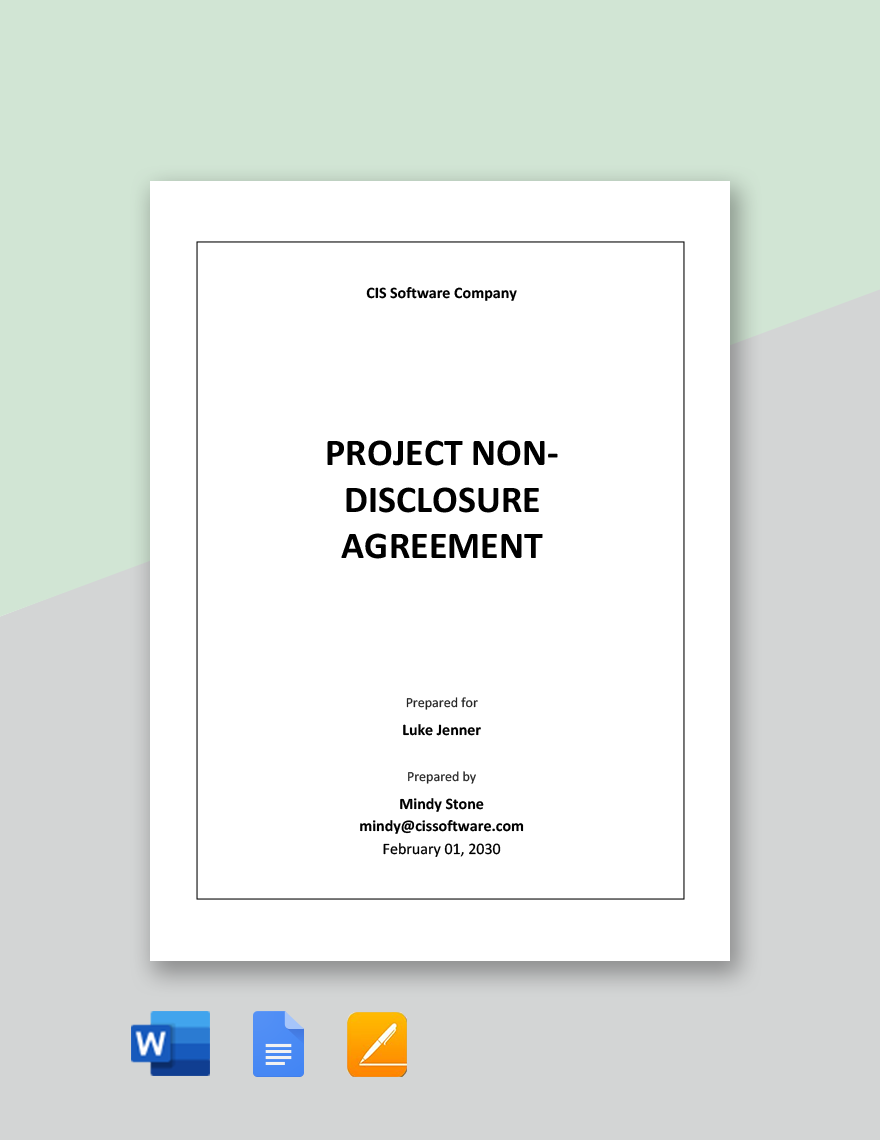 Project Non-Disclosure Agreement Template